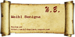 Weibl Benigna névjegykártya